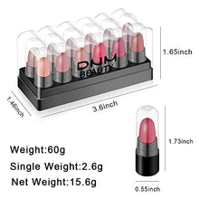 Load image into Gallery viewer, 18Pcs Capsule Pills Lipstick Mini Lip Stick Packs Matte Lipstick Set for Women, DNM Dark Sexy Red Mini Matte Lipstick Makeup Set Waterproof Long Lasting labiales mate 24 horas originales lapiz labial
