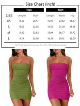 Load image into Gallery viewer, 2 Piece Outfit for Women Sexy Skirt Matching Sets Short Summer Vacation Two Piece Going Out Comfy Body Con Suit