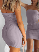 Load image into Gallery viewer, 2 Piece Outfit for Women Sexy Skirt Matching Sets Short Summer Vacation Two Piece Going Out Comfy Body Con Suit