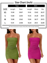 Load image into Gallery viewer, 2 Piece Outfit for Women Sexy Skirt Matching Sets Short Summer Vacation Two Piece Going Out Comfy Body Con Suit