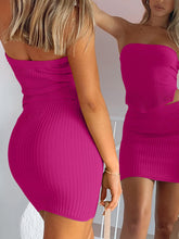 Load image into Gallery viewer, 2 Piece Outfit for Women Sexy Skirt Matching Sets Short Summer Vacation Two Piece Going Out Comfy Body Con Suit