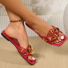 Load image into Gallery viewer, Geometric Open Toe Flat Sandals