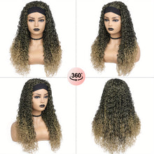 Load image into Gallery viewer, Ombre Blonde Curly Headband Wigs for Women Honey Blond Soft Hair Afro Curl Coily Synthetic Wig Headband Wigs  (Ombre Blonde)