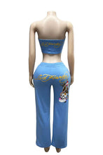 Load image into Gallery viewer, 2025 European and American Sexy Slim Tube Top Short Top Elastic Trousers Women Two Piece Sets