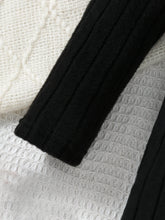 Load image into Gallery viewer, Autumn And Winter Color Blocked Knitted Dress For Girls, Slim Fit Temperament Mid Length Skirt With Hat Included