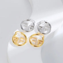 Load image into Gallery viewer, Letter F Zircon 925 Silver Needle High-end Earrings for Women Jewelry