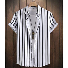 Load image into Gallery viewer, Summer Fashion 3D Print Striped Men's Shirts Basic GraphicsButton Short Sleeve Lapel Streetwear Hawaiian Blouse shirts for men