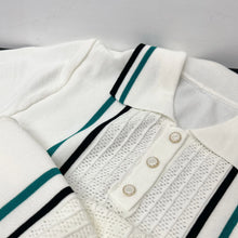 Load image into Gallery viewer, Chic Fashion  Knitted Mini Dress 2025 Summer Vintage Turn-down Collar Ruffled Party Dress