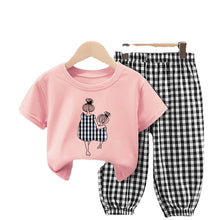 Load image into Gallery viewer, Summer Sets  Cute Fashion Cotton T-shirt Top Pants 2pcs Baby Girl Clothes