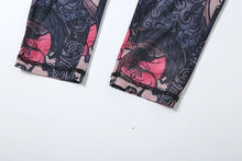 Load image into Gallery viewer, Colorful Print Jumpsuit Women Mesh  See Through Coquette Summer Backless