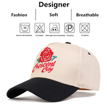 Load image into Gallery viewer, Unisex Rose Letter Embroidery Baseball Caps Spring Autumn Outdoor Adjustable Casual Hats Sunscreen Hat
