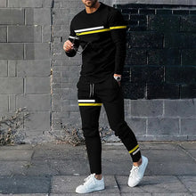 Load image into Gallery viewer, Men Casual Long Sleeve Trousers Sport Tracksuit Graphic T Shirts 2PCS Sets