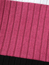 Load image into Gallery viewer, Autumn And Winter Color Blocked Knitted Dress For Girls, Slim Fit Temperament Mid Length Skirt With Hat Included