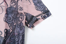 Load image into Gallery viewer, Colorful Print Jumpsuit Women Mesh  See Through Coquette Summer Backless