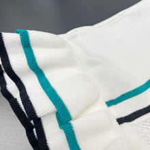 Load image into Gallery viewer, Chic Fashion  Knitted Mini Dress 2025 Summer Vintage Turn-down Collar Ruffled Party Dress