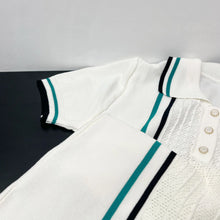 Load image into Gallery viewer, Chic Fashion  Knitted Mini Dress 2025 Summer Vintage Turn-down Collar Ruffled Party Dress