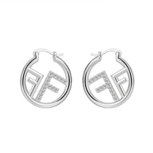 Load image into Gallery viewer, Letter F Zircon 925 Silver Needle High-end Earrings for Women Jewelry