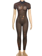 Load image into Gallery viewer, Colorful Print Jumpsuit Women Mesh  See Through Coquette Summer Backless