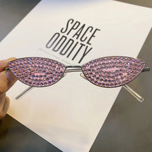 Load image into Gallery viewer, Small Frame Cat Eye Diamond Sunglasses Women Luxury Brand Designer Rhinestone Sun Glasses Sexy Women Eyeglasses