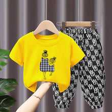 Load image into Gallery viewer, Summer Sets  Cute Fashion Cotton T-shirt Top Pants 2pcs Baby Girl Clothes