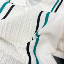 Load image into Gallery viewer, Chic Fashion  Knitted Mini Dress 2025 Summer Vintage Turn-down Collar Ruffled Party Dress