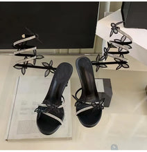 Load image into Gallery viewer, Luxury Crystal Embellished Butterfly Detail Women Sandals Sexy Coiled Strap High heels