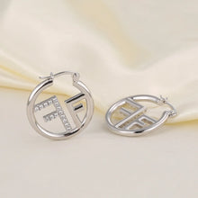 Load image into Gallery viewer, Letter F Zircon 925 Silver Needle High-end Earrings for Women Jewelry