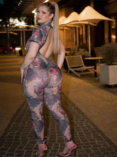 Load image into Gallery viewer, Colorful Print Jumpsuit Women Mesh  See Through Coquette Summer Backless