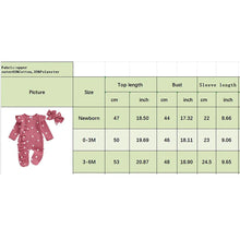 Load image into Gallery viewer, Tregren Newborn Baby Girl Valentine's Day Jumpsuit Ruffles Love Heart Zip Up Footied Pajamas with Bow Headband Infant Outfits