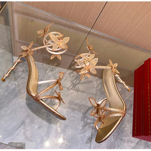 Load image into Gallery viewer, Luxury Crystal Embellished Butterfly Detail Women Sandals Sexy Coiled Strap High heels