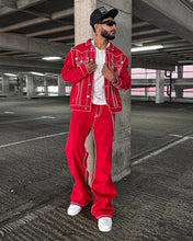 Load image into Gallery viewer, Red Jeans  Loose Casual Hip Hop Street Denim Trousers Couples baggy pants y2k clothes