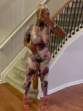 Load image into Gallery viewer, Colorful Print Jumpsuit Women Mesh  See Through Coquette Summer Backless