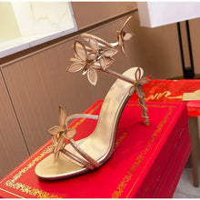 Load image into Gallery viewer, Luxury Crystal Embellished Butterfly Detail Women Sandals Sexy Coiled Strap High heels