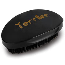 Load image into Gallery viewer, Premium Palm Wave Brush - Medium Hard Palm Curved Wave Brush for Men - Made with Nature Beech &amp; Black Mix Bristle Men's Hair Brush Wave Brush For Men 360