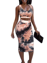 Load image into Gallery viewer, Women's Sexy Summer Outfits Bodycon Tank Top Midi Skirt 2 Piece Dress Lavender