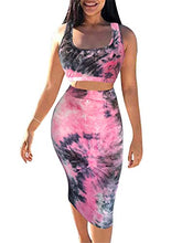 Load image into Gallery viewer, Women's Sexy Summer Outfits Bodycon Tank Top Midi Skirt 2 Piece Dress Lavender