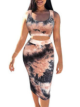 Load image into Gallery viewer, Women's Sexy Summer Outfits Bodycon Tank Top Midi Skirt 2 Piece Dress Lavender