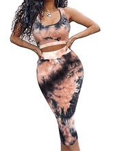 Load image into Gallery viewer, Women's Sexy Summer Outfits Bodycon Tank Top Midi Skirt 2 Piece Dress Lavender