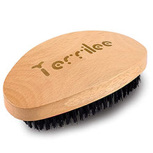 Load image into Gallery viewer, Premium Palm Wave Brush - Medium Hard Palm Curved Wave Brush for Men - Made with Nature Beech &amp; Black Mix Bristle Men's Hair Brush Wave Brush For Men 360