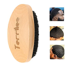Load image into Gallery viewer, Premium Palm Wave Brush - Medium Hard Palm Curved Wave Brush for Men - Made with Nature Beech &amp; Black Mix Bristle Men's Hair Brush Wave Brush For Men 360