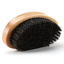 Load image into Gallery viewer, Premium Palm Wave Brush - Medium Hard Palm Curved Wave Brush for Men - Made with Nature Beech &amp; Black Mix Bristle Men's Hair Brush Wave Brush For Men 360