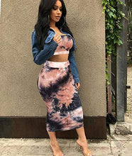 Load image into Gallery viewer, Women's Sexy Summer Outfits Bodycon Tank Top Midi Skirt 2 Piece Dress Lavender