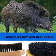 Load image into Gallery viewer, Premium Palm Wave Brush - Medium Hard Palm Curved Wave Brush for Men - Made with Nature Beech &amp; Black Mix Bristle Men's Hair Brush Wave Brush For Men 360