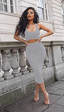 Load image into Gallery viewer, Women's Sexy Summer Outfits Bodycon Tank Top Midi Skirt 2 Piece Dress Lavender