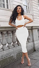 Load image into Gallery viewer, Women's Sexy Summer Outfits Bodycon Tank Top Midi Skirt 2 Piece Dress Lavender