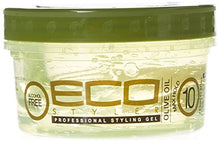Load image into Gallery viewer, Ecoco Eco Style Gel Olive Oil - 100% Pure Olive Oil - Adds Shine And Tames Split Ends - Weightless Style - Nourishes And Repairs - Adds Moisture To The Scalp - Superior Hold - Healthy Shine - 8 Oz