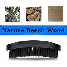 Load image into Gallery viewer, Premium Palm Wave Brush - Medium Hard Palm Curved Wave Brush for Men - Made with Nature Beech &amp; Black Mix Bristle Men's Hair Brush Wave Brush For Men 360