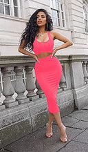 Load image into Gallery viewer, Women's Sexy Summer Outfits Bodycon Tank Top Midi Skirt 2 Piece Dress Lavender