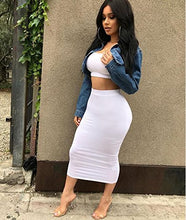 Load image into Gallery viewer, Women's Sexy Summer Outfits Bodycon Tank Top Midi Skirt 2 Piece Dress Lavender